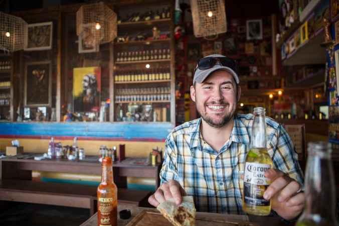 man at christchurch mexican restaurant