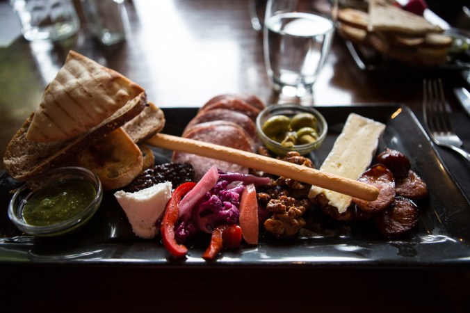 lunch platter at winery