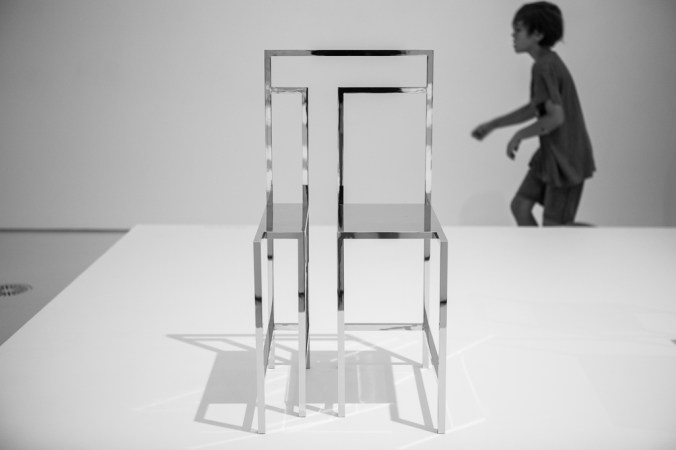 boy running by chair art